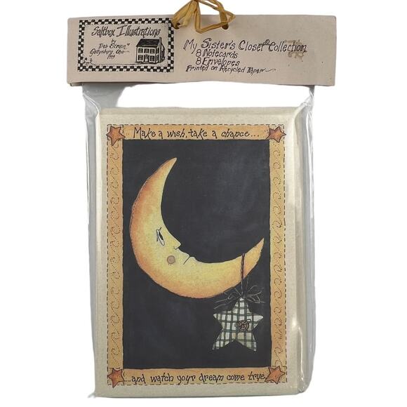 Saltbox Illustrations My Sisters Closet 8 Notecards Envelopes Make a Wish 1995 - Picture 1 of 5